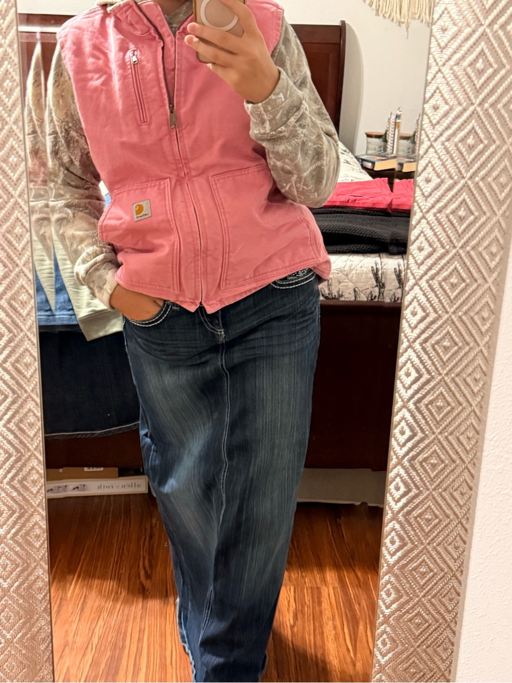 Carhartt Bubblegum Pink Canvas Sherpa Lined Vest - Picture 7 of 7